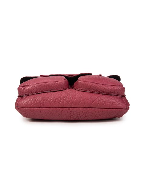 Lisia BU Schultertasche aus auberginem Leder - 27x19x4 cm