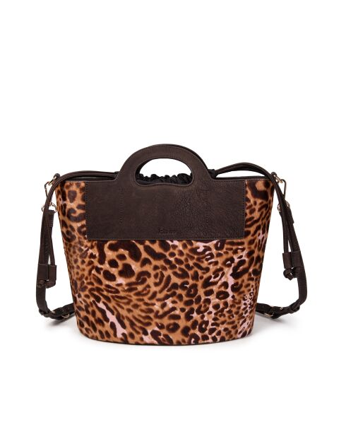 ST Tropez Fur Leo Lederhandtasche in Rosa — 28 x 25 x 14 cm