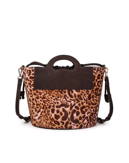 ST Tropez Fur Leo Lederhandtasche in Rosa — 28 x 25 x 14 cm