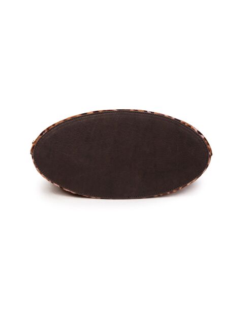 ST Tropez Fur Leo Lederhandtasche in Rosa — 28 x 25 x 14 cm