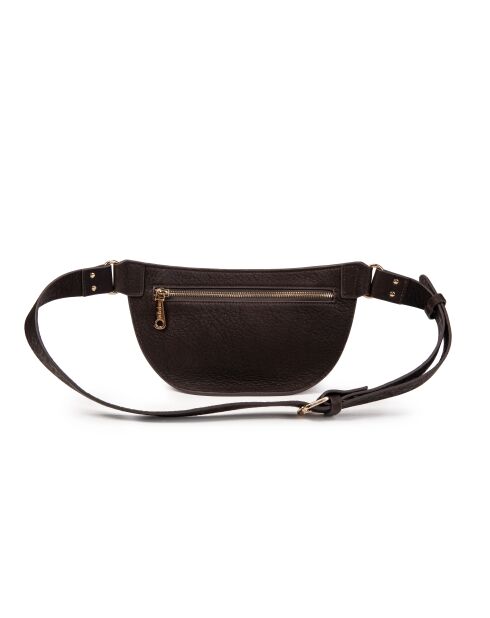 Ully Fur Leo Gürteltasche aus kamelfarbenem Rindsleder, 20 x 12 x 2,5 cm