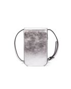 Pochette téléphone en Cuir Emelyne silver - 10x17x2,5 cm