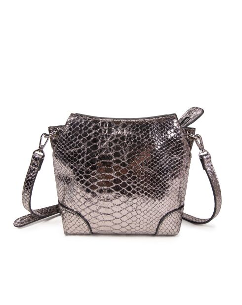 Schultertasche Tane SE aus glänzendem Silber aus Leder - 18x17x8,5 cm