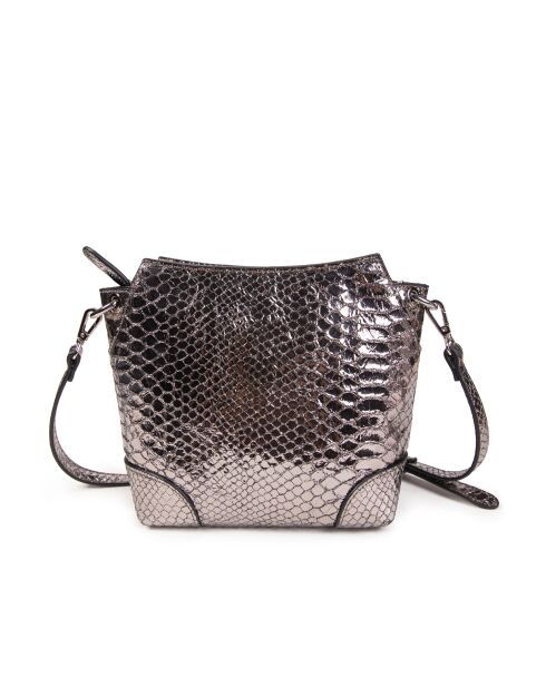 Schultertasche Tane SE aus glänzendem Silber aus Leder - 18x17x8,5 cm