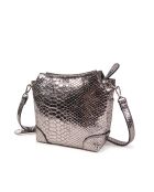 Borsa a tracolla Tane SE in pelle color argento lucido - 18x17x8,5 cm