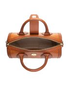 Flola Tresse Bowlinghandtasche aus Leder, 29 x 15 x 13,5 cm, Dunkelgold