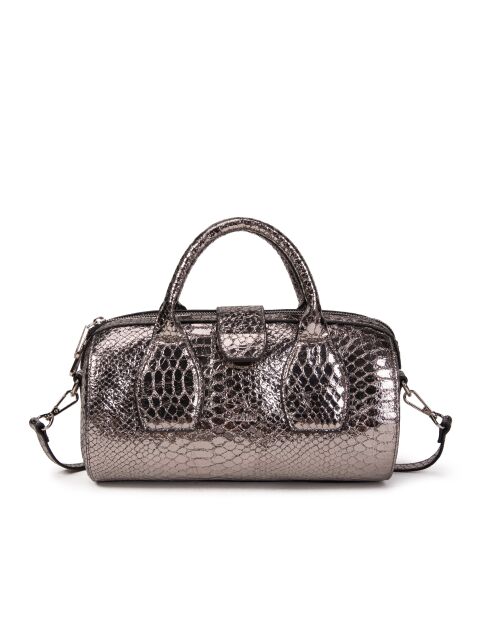 Flola SE Bowlinghandtasche aus glänzendem silberfarbenem Leder - 29x15x13,5 cm