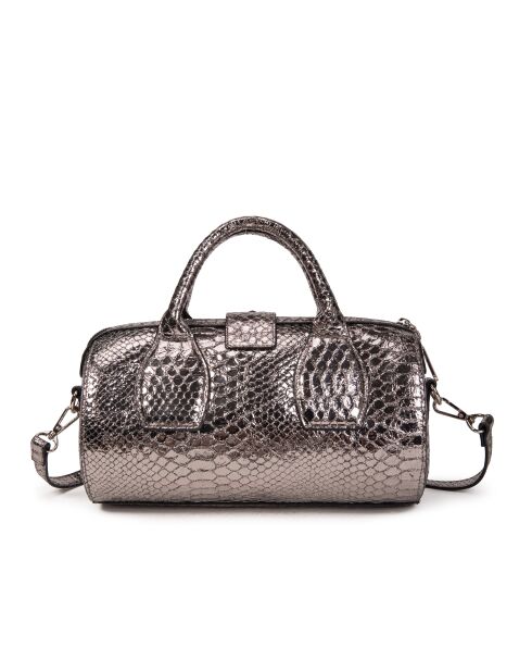 Flola SE Bowlinghandtasche aus glänzendem silberfarbenem Leder - 29x15x13,5 cm