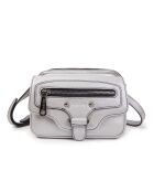 Hena Z Schultertasche aus grauem Leder - 17,5x10x6 cm