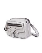 Hena Z Schultertasche aus grauem Leder - 17,5x10x6 cm