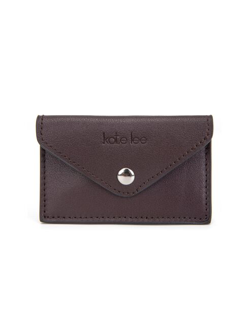 Portacarte Miley in pelle color cioccolato - 10x6,2 cm
