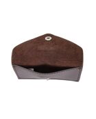 Portacarte Miley in pelle color cioccolato - 10x6,2 cm