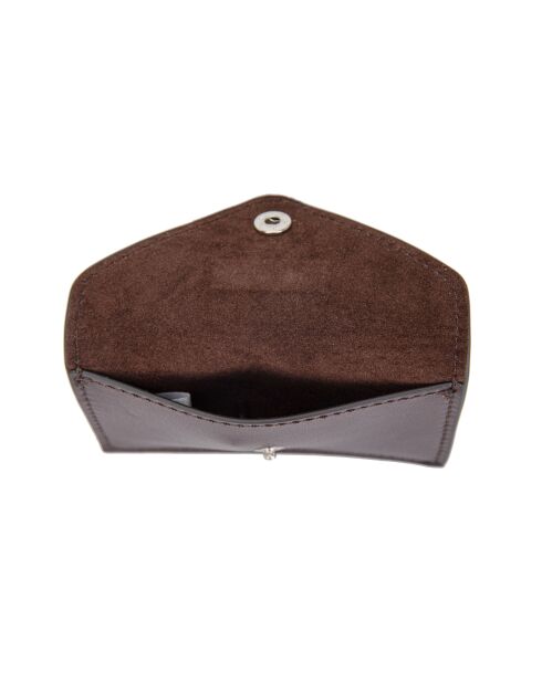 Portacarte Miley in pelle color cioccolato - 10x6,2 cm