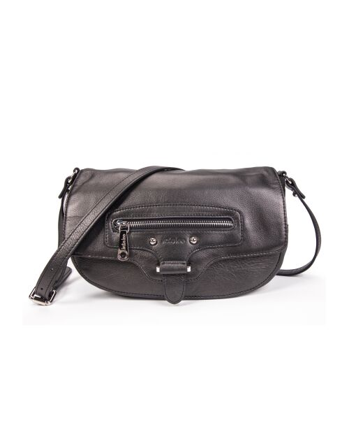 Enara Z Schultertasche aus schwarzem Leder - 23x12x10,5 cm