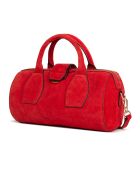 Flola V rode leren bowlinghandtas - 29x15x13,5 cm