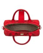 Flola V rode leren bowlinghandtas - 29x15x13,5 cm