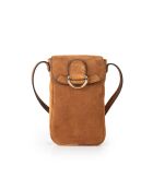 Pochette téléphone en Cuir Zelie V cognac - 11,5x17,5x1,5 cm