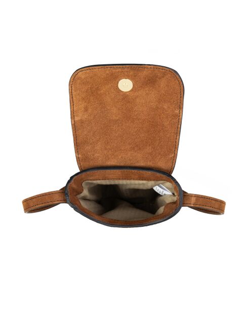 Pochette téléphone en Cuir Zelie V cognac - 11,5x17,5x1,5 cm