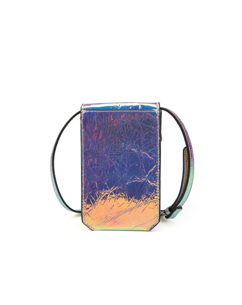 Custodia per telefono in pelle Emelyne dorata lucida - 10x17x2,5 cm