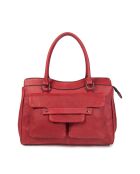 Oria VC rode leren draagtas - 34x25x18 cm