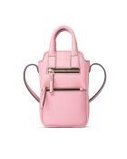 Velya roze leren telefoonhoesje - 12,5x16,5x2,5 cm