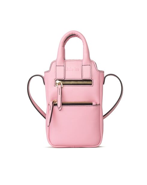 Velya roze leren telefoonhoesje - 12,5x16,5x2,5 cm