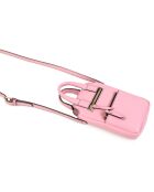 Velya roze leren telefoonhoesje - 12,5x16,5x2,5 cm