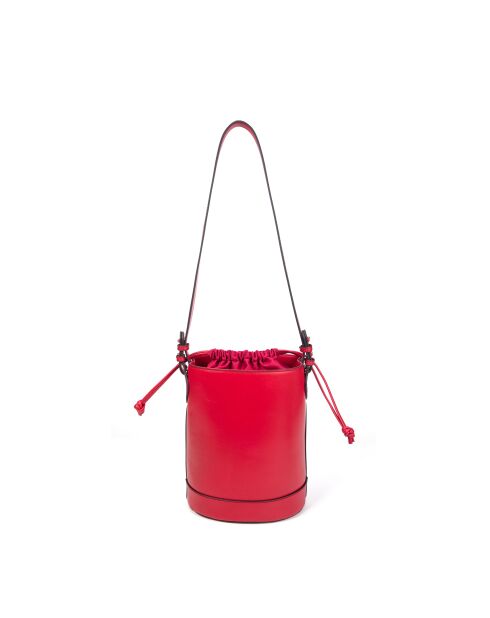 Louvre BAG JU Schultertasche aus flammenfarbenem Leder - 19x25x14 cm