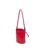 Louvre BAG JU Schultertasche aus flammenfarbenem Leder - 19x25x14 cm