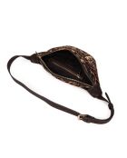 Riñonera Triomf Fur Leo de piel de vacuno camello, 20 x 12 x 6 cm