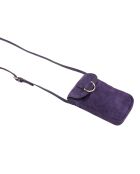 Zelie V Aubergine leren telefoonhoesje - 11,5x17,5x1,5 cm