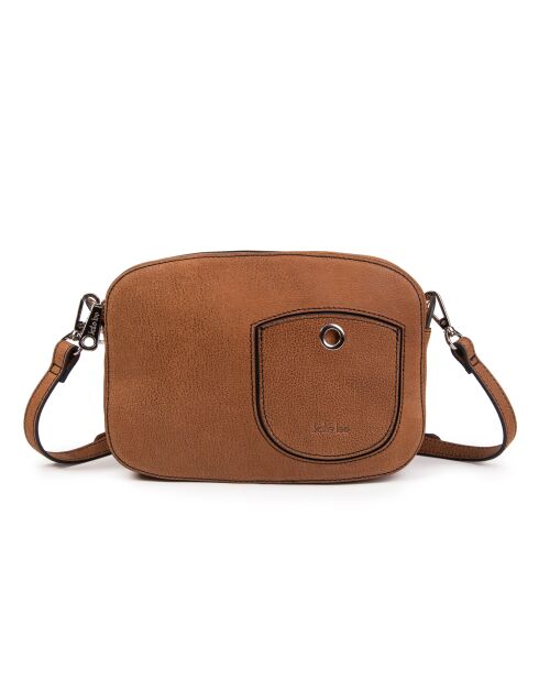 Renee VC mahoniehouten leren schoudertas - 23x14x8 cm