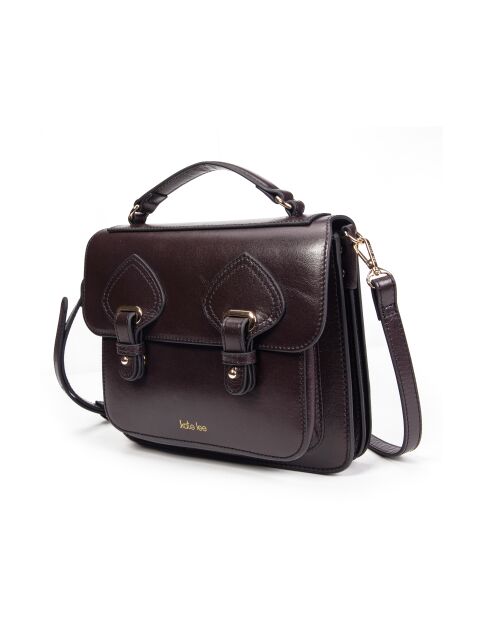 Bolso tipo cartera Eiffel Bag SYM de piel mogano marrón - 22x18x10 cm