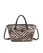 Julya Fur witte zebra-boodschappentas - 34x27x16 cm