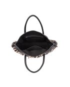 Julya Fur witte zebra-boodschappentas - 34x27x16 cm