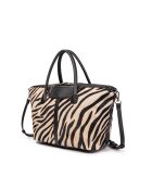 Julya Fur witte zebra-boodschappentas - 34x27x16 cm