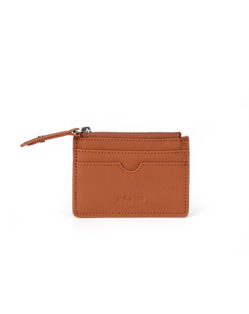 Porte-cartes/Porte-monnaie en Cuir Anyssa SA camel - 10,5x7,5x0,2 cm