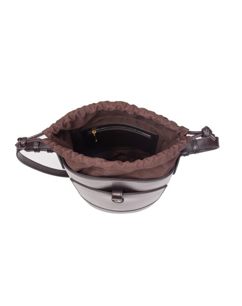 Bolso bandolera de piel Louvre BAG SYM bolso bombonera marrón mogano - 19x25x14 cm