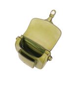 Nieuwe kleine Gibeciere Emelyne JU leren schoudertas zuurgroen - 15x14x7 cm