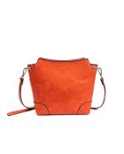 Borsa a tracolla Tane A in pelle corallo - 18x17x8,5 cm