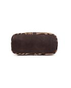 Julya Fur Einkaufstasche im Zebra-Design, 34 x 27 x 16 cm, beige