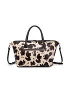 Julyet Fur boodschappentas met print van rundleer - 24,5x18x10 cm