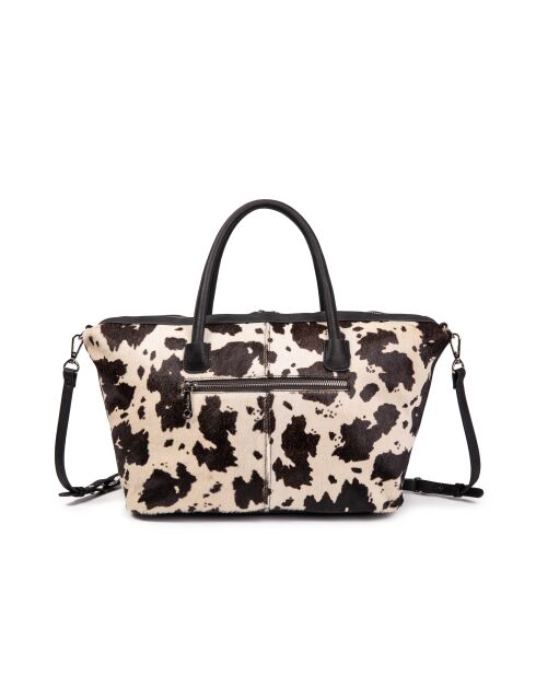 Julyet Einkaufstasche aus Fur mit Kuhlederprint - 24,5 x 18 x 10 cm