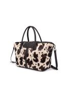 Julyet Fur boodschappentas met print van rundleer - 24,5x18x10 cm