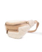 Beigefarbene Gürteltasche aus Leder - 20x12x6 cm