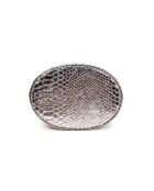 Louvre BAG Schultertasche aus glänzendem silberfarbenem Leder - 19x25x14 cm