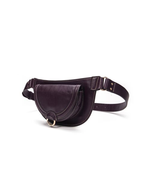 Ully GL blauwe leren heuptas - 20x12x2,5 cm