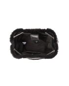 Mini Kacy Schultertasche aus Leder aus schwarzem Fell - 17x17,5x8 cm