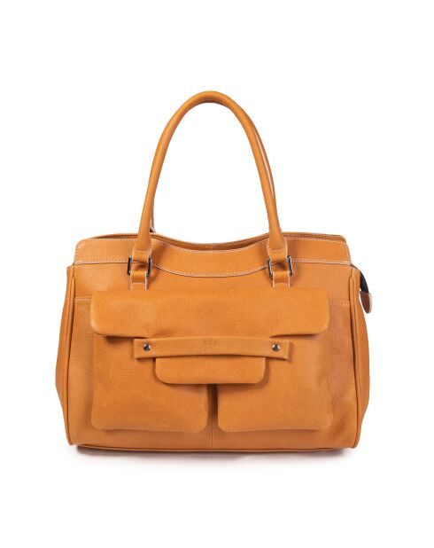Borsa tote Oria VC in pelle cammello - 34x25x18 cm