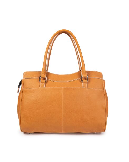 Borsa tote Oria VC in pelle cammello - 34x25x18 cm